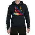 thumbnail image 2 of Wild Bobby, Be A Kind Human Positive Inspirational Slogan Inspirational/Christian Unisex Graphic Hoodie Sweatshirt, Black, Small, 2 of 6