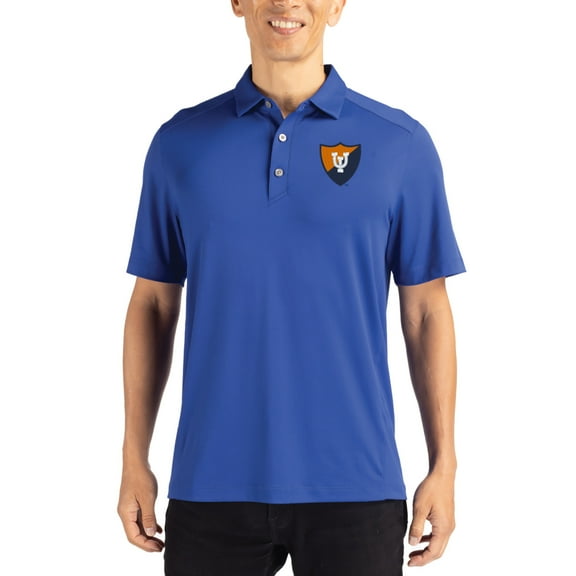 Men's-Cutter & Buck  Blue Illinois Fighting Illini Forge Eco Stretch Recycled Polo