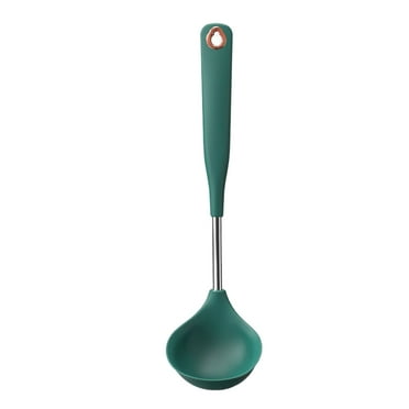 Silicone Spoon Long Handled Soup Kitchen Cooking Scooper Spoons Ladles for Soupers Stainless Steel