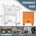thumbnail image 2 of Aukfa Tool Box, 24.5 in Steel Rolling Tool Chest&Cabinet On Wheels for Garage, 4-Drawer, Orange, 2 of 9