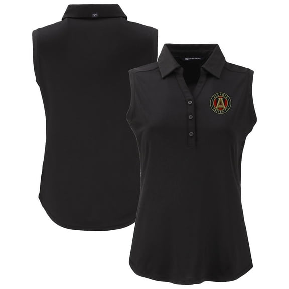 Women's Cutter & Buck  Black Atlanta United FC Forge Eco Stretch Recycled Sleeveless Polo