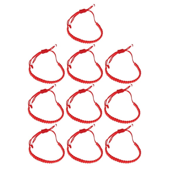 OFFIGAM 10-Pack Red String Bracelet Woven Rope Adjustable Band for Men Women Unisex Joyful Style Accessory