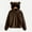 Coffee, variant on Women's Bear Ears Fleece Hoodie, Cute Warm Pullover Coat for Fall Winter White XXL