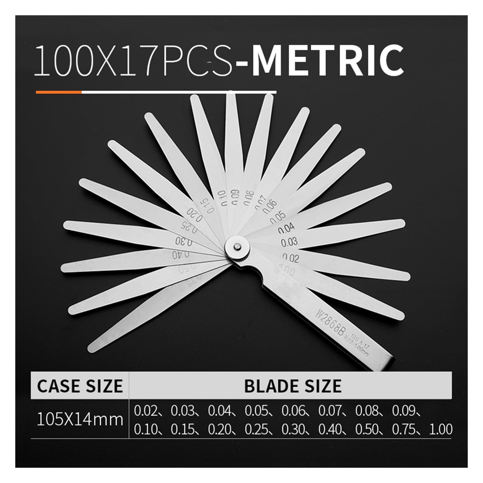 0.02 To 1mm 14 17 Blade Thickness Gap Metric Filler Feeler Gauge Measure Tool For Feeler Gauge Valve Shim Use ,High Strength