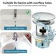 thumbnail image 3 of 2 piezas de desagüe de lavabo emergente, tapón de lavabo de baño con rebosadero, cromado, 3 of 5