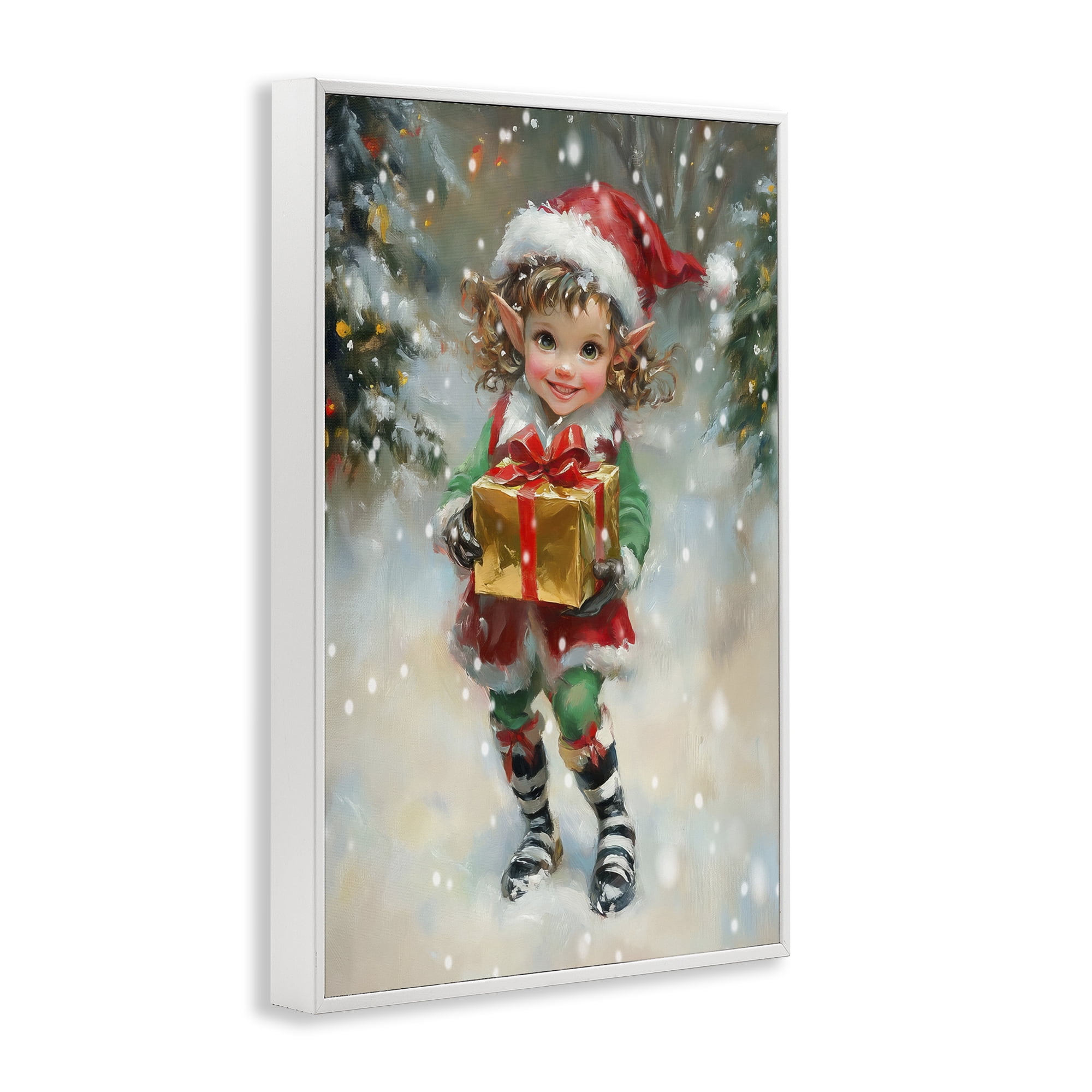 Stupell Industries Santa's Little Elf White Framed Giclee Art, design by Tina LeCour