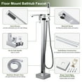thumbnail image 5 of WOWOW Single-Handle Freestanding Tub Faucet with Hand Shower in Chrome, 5 of 7
