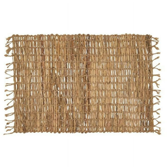 SARO 1871.N1420B 14 x 20 in. Oblong Table Mats with Natural Water Hyacinth Design - Set of 4