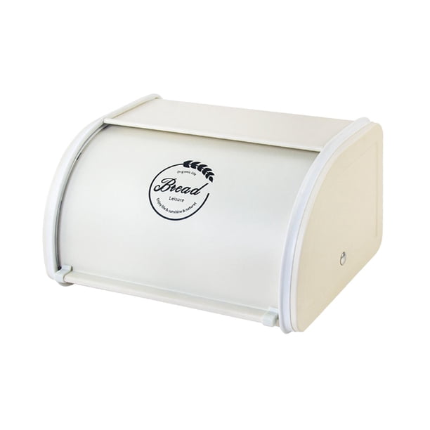 Caja de pan grande de metal con tapa enrollable, portátil, rústica, de gran capacidad S
