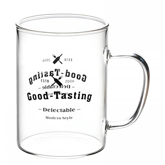 ACDANC Clear Glass Coffee Mugs 17 Oz Clear Transparent Tea Cups & Coffee Glasses Large Cappuccino Clear Cup with Handle for Hot/Cold Beverage Circular Clear Mugs