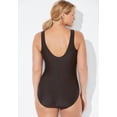 thumbnail image 3 of Swimsuits For All Women's Plus Size Tummy Control Chlorine Resistant High Neck One Piece Swimsuit, 3 of 5