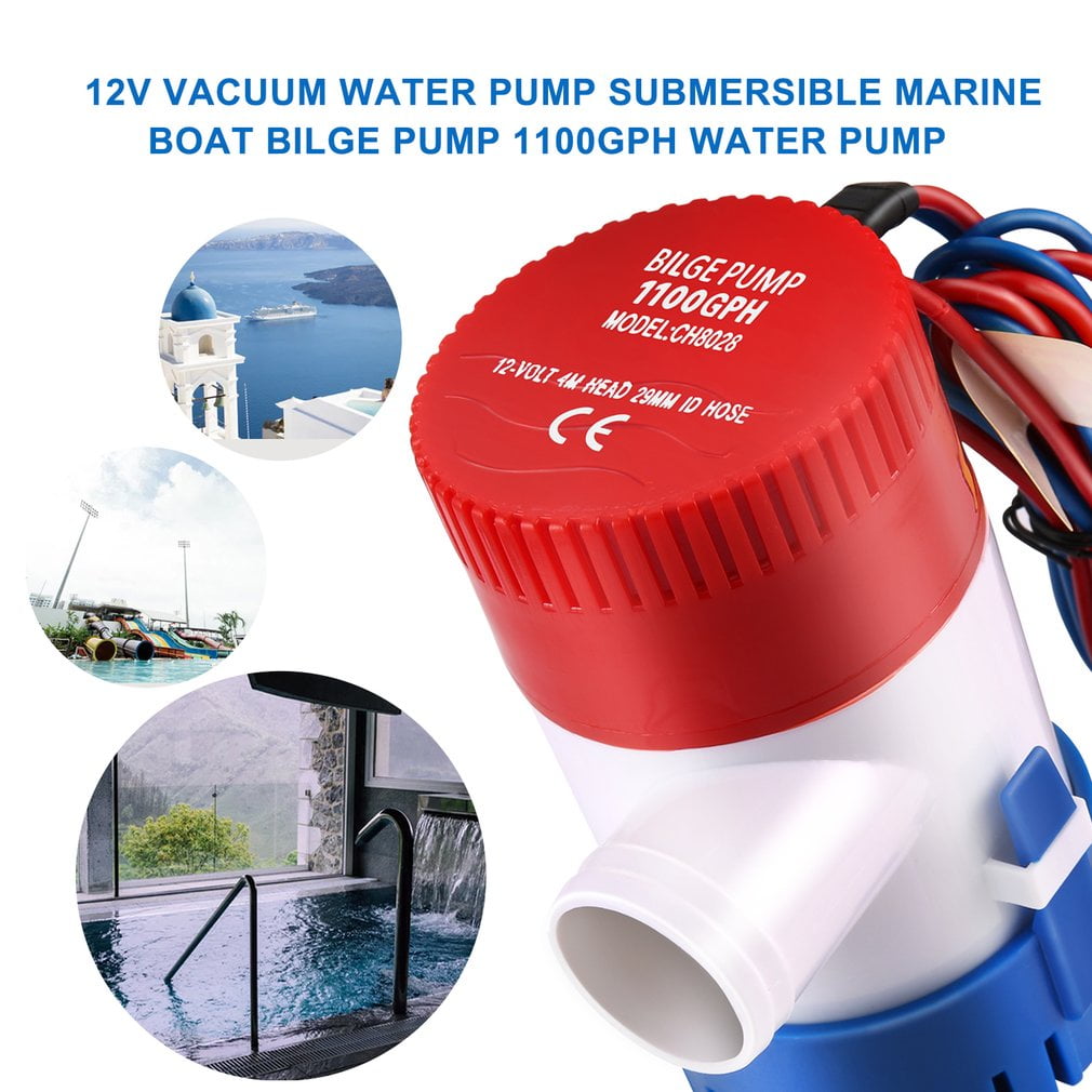 White Red and Blue Triamisu 12V Vacuum Water Pump Submersible Marine Boat Bilge Pump 1100GPH Water Pump Used In Boat Seaplane Motor Homes Houseboat