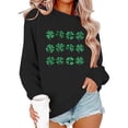 thumbnail image 5 of St Patricks Day Sweatshirt Women Four-Leaf Clover Print Shirt Long Sleeve Crew Neck Pullover Saint Patricks Day Shirt Irish Tops for Women, 5 of 6