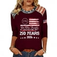 thumbnail image 2 of Youpwaven Women's 250th Anniversary USA T-Shirt, Patriotic We The People 1776-2026 Graphic Top, Casual 3/4 Sleeve Crew Neck Festive Apparel, 2 of 4