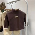 thumbnail image 3 of Children's Autumn Winter Half High Neck Pullover Long Sleeve Bottom Shirt Kids Baby Boys Girls Clothing Tops, 3 of 6