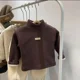 thumbnail image 3 of Children's Autumn Winter Half High Neck Pullover Long Sleeve Bottom Shirt Kids Baby Boys Girls Clothing Tops, 3 of 6