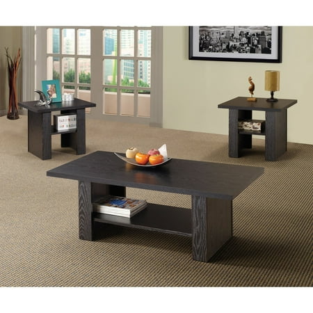 Brooklyn Coffee Table Set - Coaster Furniture 3 Piece Wood Coffee Table Set - Black