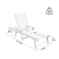 thumbnail image 5 of Uforic Outdoor Chaise Lounge Chair, Wide Armrest and Adjustable Backrest, Waterproof Resin Patio Lounger, 5 of 7