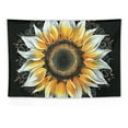 thumbnail image 7 of JEUXUS  Mandala Sunflower Tapestry, Trippy Yellow Floral Flower on Black Small Tapestry Wall Hanging for Bedroom, Hippie Tapestry Beach Blanket College Dorm Home Decor, 7 of 7