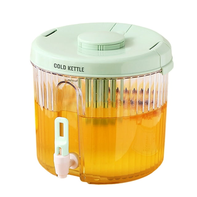 Cateissary Dispensador de bebidas heladas con grifo para preparar tés y jugos. Dispensador de agua de plástico con grifo. Cocina y Comedor do 4L