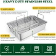 thumbnail image 3 of Roasting Pan . Stainless steel Turkey Roaster with Rack Include Deep Lasagna Pan & V-shaped Rack & Roasting Rack & Heavy Duty Easy Clean & Dishwasher - Rectangular, 3 of 9