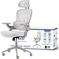 thumbnail image 4 of Nouhaus Ergo Fit High Back Ergonomic Mesh Office Chair with Adjustable Lumbar Support for Home Office & Study Room, White, 4 of 6