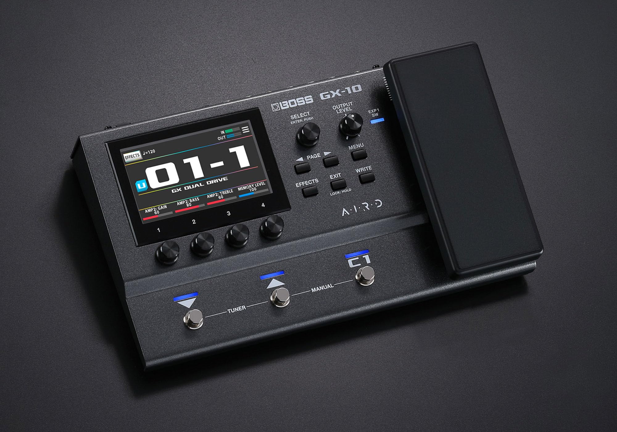 Boss GX-10 Guitar Effects Processor Bundle with Gearlux Instrument Cable, Patch Cable and Picks