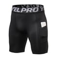 thumbnail image 2 of Pantalones cortos de hombre 3 Pack Men Compression Shorts Ropa interior de entrenamiento activo con bolsillo YEL Pantalones cortos de hombre, 2 of 5