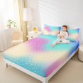 thumbnail image 4 of Homewish Dreamy Starry Sky Twin Sheet Sets, Kawaii Moon Stars Print Twin Fitted Sheet, Teens Kids Boys Girls Flat Sheet, Breathable Home Decor, 3-Piece, 4 of 7