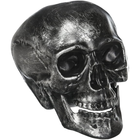 Forum Novelties - Silver Metallic Skull - Mighty Meds - Halloween Decoration