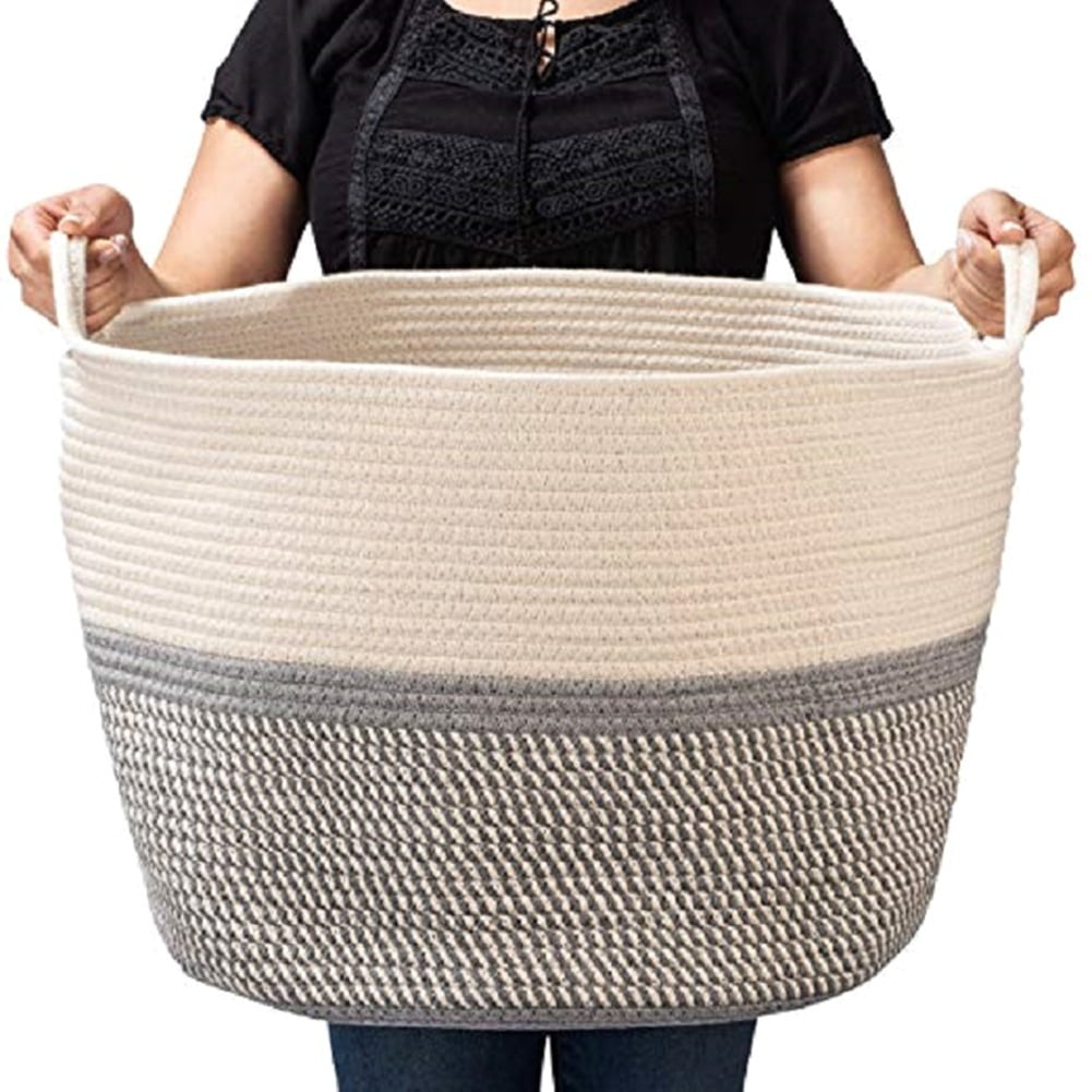 16.5x16.5x19.7//88L Towels Felt Organizer Storage Bin for Clothes Sofa Throws Blankets Toys or Nursery Large Decorative Laundry Hamper with Durable Handles GOHOME Extra Large Storage Baskets