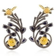 thumbnail image 2 of Sapphire Diamond 18kt Gold Designer Ear Cuffs 925 Sterling Silver Jewelry, 2 of 3