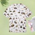 thumbnail image 4 of Excavator Construction Vehicle Truck Womens Tops Women's Fashion Casual Short Sleeve Flower Print Round Neck Pullover Top Blouse, 4 of 6