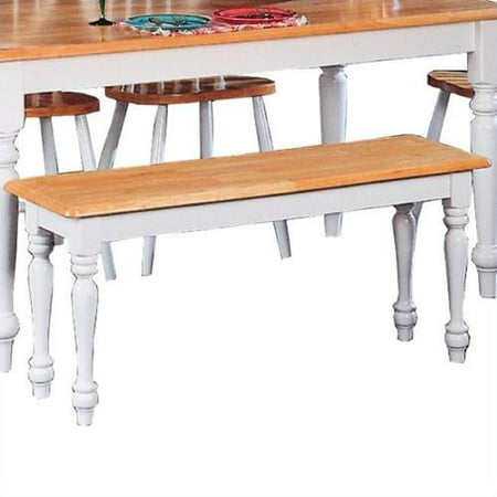 coaster country style dining chair house bench, natural and white finish
