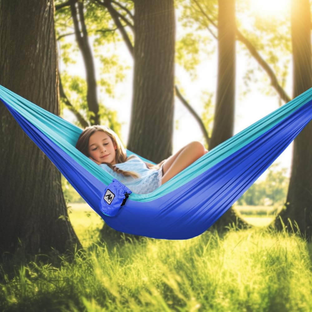 AyamayaKids Camping Hammocks, Small Camping Hammock for Boys Girls, Heavy Duty Durable Outdoor Hammocks Support 500Lbs