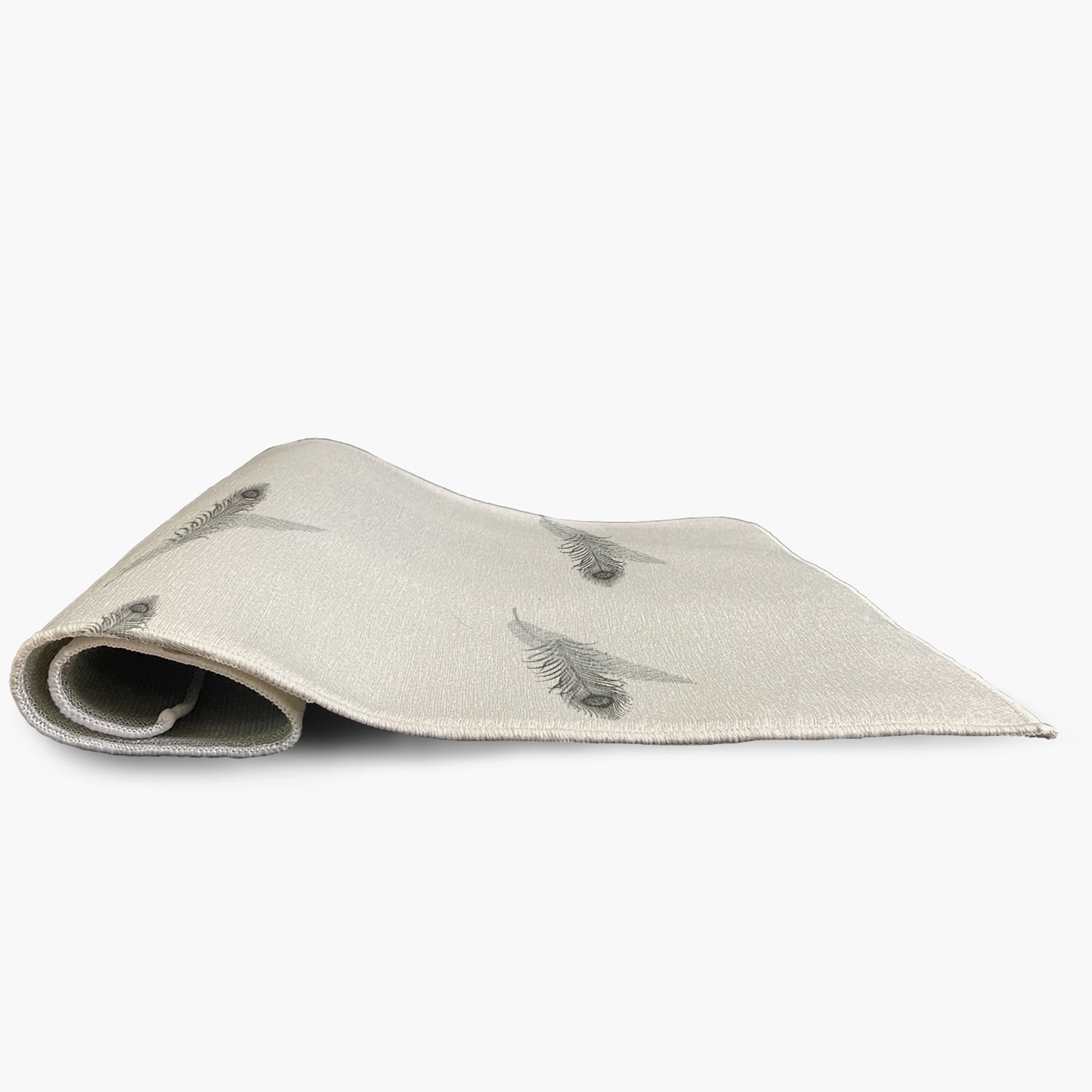 Simply Daisy 5' Round Lunar Gray Feather Stripe Spring Chenille Indoor/Outdoor Rug