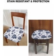 thumbnail image 6 of Navy Blue Corals Chair Seat Covers for Dining Room Stretch Chair Seat Covers Set of 4, Chair Seat Protector Cushion Slipcovers for Kitchen Restaurant Office Nautical Boho Tropical Reef Coastal, 6 of 6