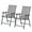 Grey, variant on Outsunny 2-Piece Folding Dining Chair Set with Armrests, Black