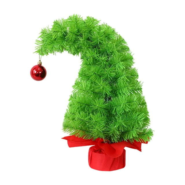 Árbol de Navidad de escritorio, decoración para el hogar, manualidad DIY, portátil, ligero, curvo 45 centímetros