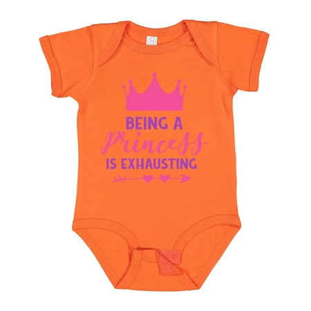 

Inktastic Being a Princess is Exhausting Crown Hearts Gift Baby Girl Bodysuit
