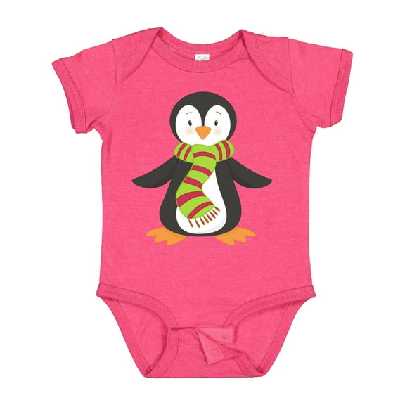 Inktastic Cute Penguin, Little Penguin, Penguin with Scarf Boys or Girls Baby Bodysuit