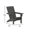 thumbnail image 5 of Flash Furniture Adirondack Chair with Cup Holder, Weather Resistant HDPE Adirondack Chair in Gray, Set of 2, 5 of 9
