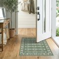 thumbnail image 2 of ODIKA 2'x3' Washable Doormat Botanical Stripe Farmhouse Greenery Border Trailing Door Entry Refined for Entryway, Kitchen, Laundry Room, Non-Slip, Low Pile, 2 of 7