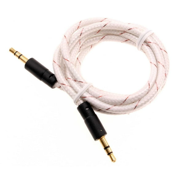 3.5mm Aux Cable Adapter Car Stereo Aux-in Audio Cord Speaker Jack Wire White N8N for Motorola Moto X 2 (2nd Gen), Droid Ultra Turbo, Google Nexus 6, G4 Plus, G5S Plus Play E LTE, Maxx 2