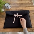 thumbnail image 1 of Bolsa para computadora con lazo coreano, color negro y rosa, para tabletas, almacenamiento de viaje, color negro, 13-14 pulgadas, 1 of 8