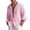 Red, variant on Men's Casual Loose Fit Striped Long Sleeve Button Down Shirt, Turn Down Collar Top for Spring Fall Daily Outfits, Soft Breathable Cotton Fabric, Relaxed and Comfortable Blue L