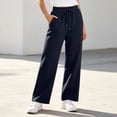 thumbnail image 2 of Wide Leg Sweatpants for Women Plus Size Women's Commuting Drawstring Elastic High Waist Straight Pants Casual Long Trousers, 2 of 7