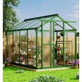 thumbnail image 1 of Yiwa 6x8 FT Outdoor Greenhouse, Easy Assembly Walk-In Design with Aluminum Frame & PET Panels for Backyard, 1 of 7