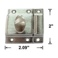 thumbnail image 2 of QCAA Traditional Oval Turn Cabinet Latch, Solid Brass, 2", for Cupboard & Other Furniture, Brushed Satin Nickel, 1 Pack, Made in Taiwan, 2 of 2