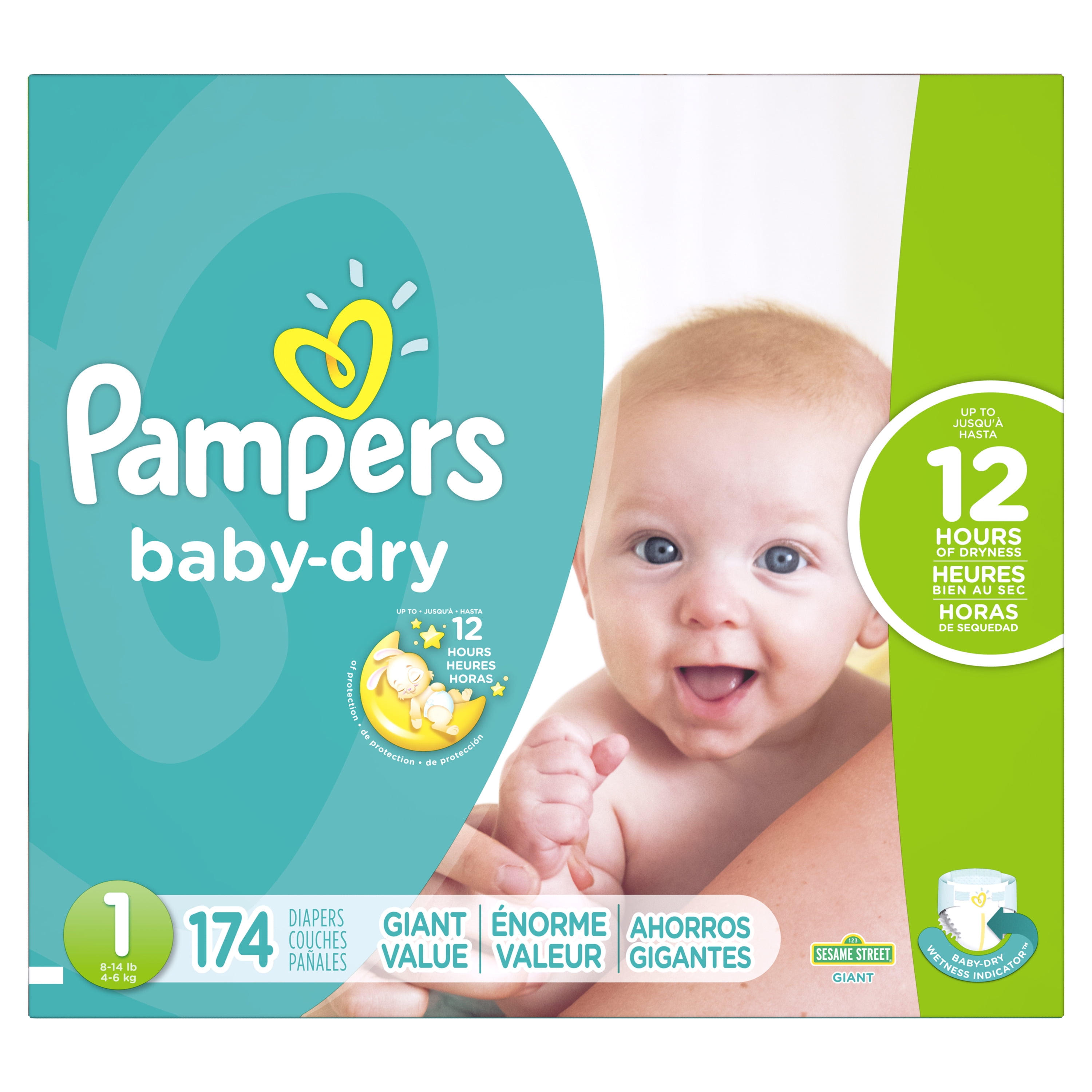 Pampers Baby Dry 174 Pannolini Taglia 4 9-14 kg Extraconvenienza